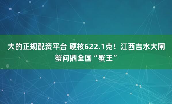 大的正规配资平台 硬核622.1克！江西吉水大闸蟹问鼎全国“蟹王”
